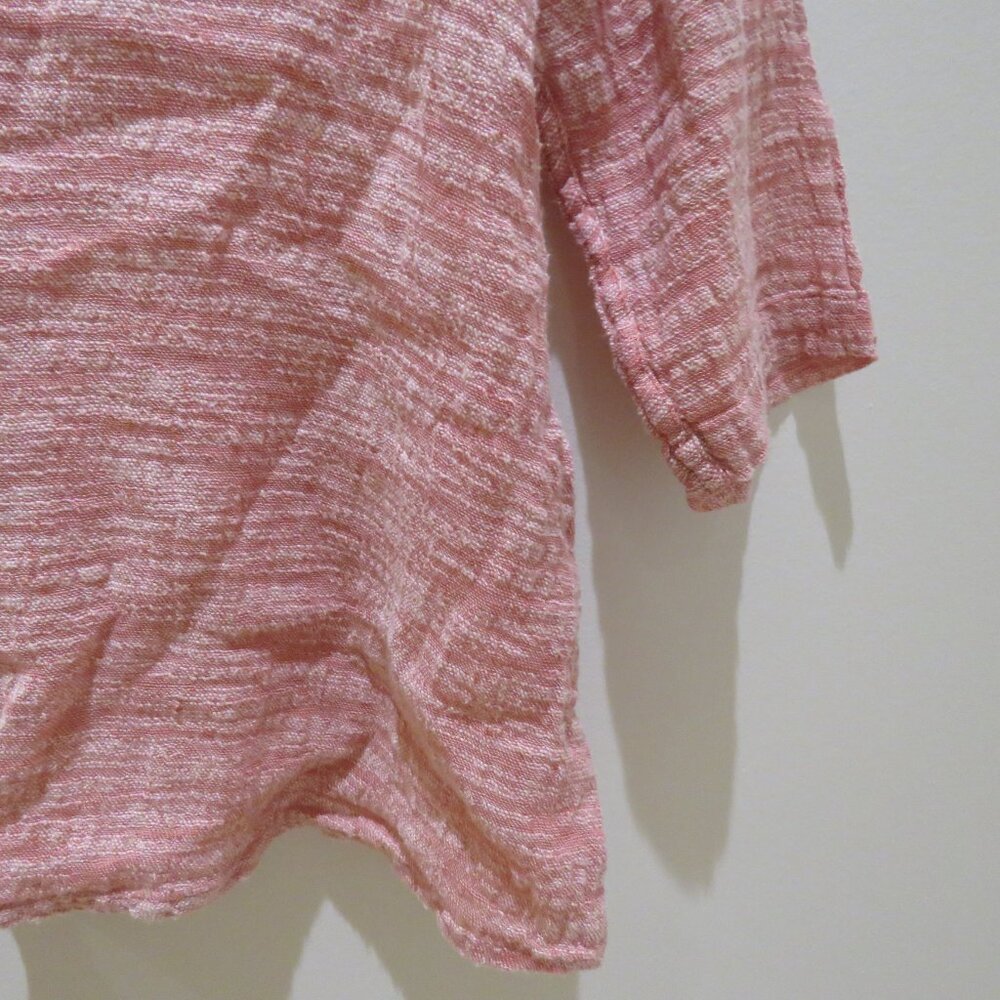 FLAX Linen Blend Textured Tunic Top in Light Red Lagenlook Flowy Comfy - Picture 7 of 14